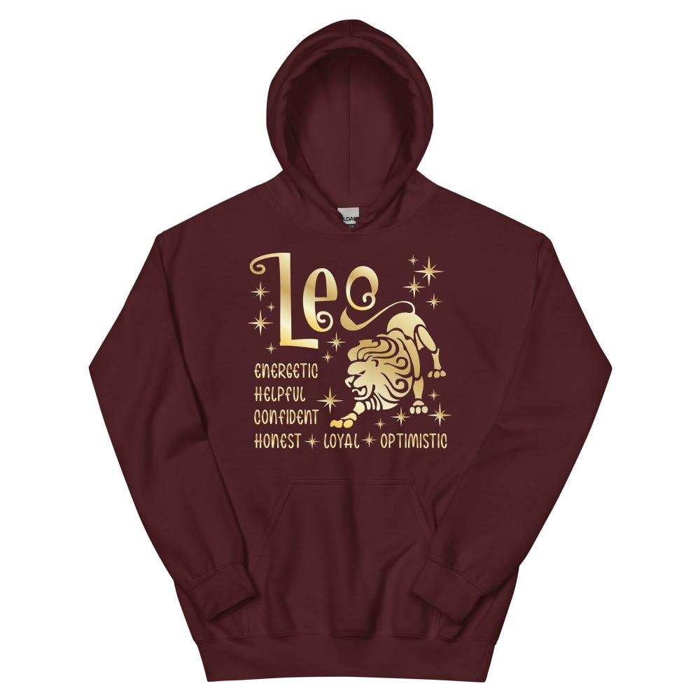 Leo Zodiac Positive Traits Hoodie - Maroon Color - https://ascensionemporium.net
